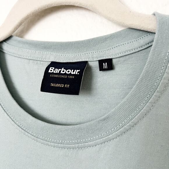 [Barbour] Blue Crew Neck Logo Graphic Tee Short Sleeve T-Shirt Size Medium M - Picture 9 of 10
